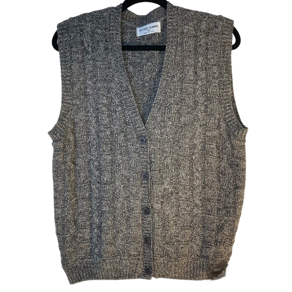 Alfred Dunner Button Front Sweater Vest Women’s Size XL Wool Brown Beige